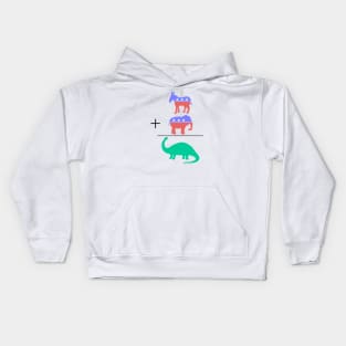 Donkey + Elephant = Dinosaur Kids Hoodie